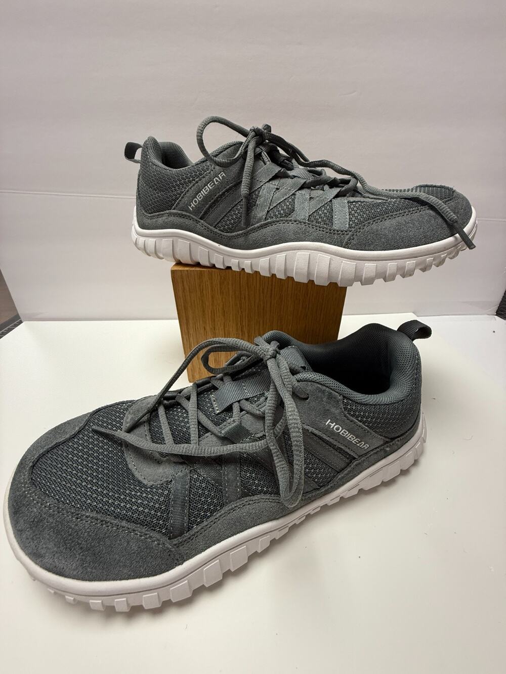 HOBIBEAR Gray Lightweight Athletic Walking Shoes Comfort Casual Outdoor EU 43